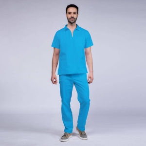 Uniforma medicala stretch TREND (cu elastan) cu pantaloni pentru barbati -Turcoaz