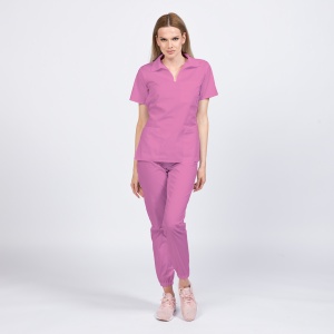 Uniforma medicala TREND cu pantaloni jogger pentru femei-Fucsia