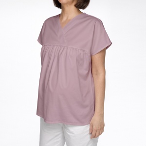 Bluza medicala Hope din poplin pentru viitoare mamici-Roz antic
