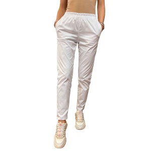 Legging ART stretch (cu elastan) cu betelie elastic-Alb - Img 1