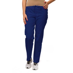 Pantaloni medicali ART clasici din poplin pentru femei -Albastru safir