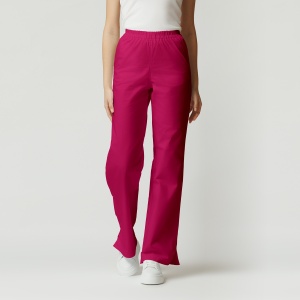 Pantaloni medicali ART din poplin evazat pentru femei-Magenta