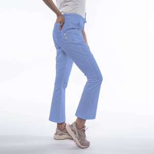Pantaloni medicali ART stretch (cu elastan) flare pentru femei-Azur