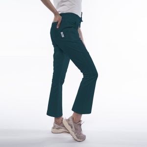Pantaloni medicali ART stretch (cu elastan) flare pentru femei-Verde Marin