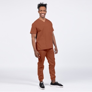 Uniforma medicala CLASS cu pantaloni jogger pentru barbati -Caramel