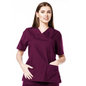Uniforma medicala CLASS cu pantaloni pentru femei-Visiniu - Img 2