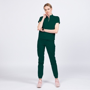 Uniforma medicala FABS cu pantalon jogger pentru femei -Verde jad - Img 1
