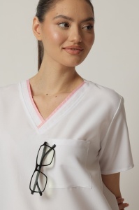 Uniformă medicală Optim din vâscoză cu 9% elastan pentru femei – Negru - Img 2