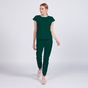 Uniforma medicala SPRINT cu pantalon jogger-Verde jad - Img 1