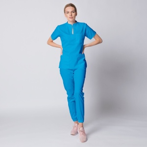 Uniforma medicala STIL cu pantaloni jogger pentru femei -Turqoise