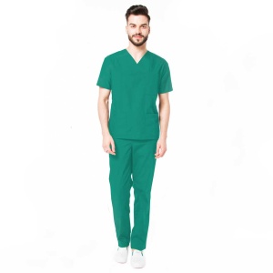 Uniforma medicala stretch CLASS (cu elastan) cu pantaloni pentru barbati -Verde menta