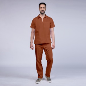 Uniforma medicala TREND cu pantaloni pentru barbati-Caramel