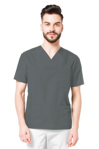 Bluza medicala CLASS clasica din microfibra pentru barbati-Gri