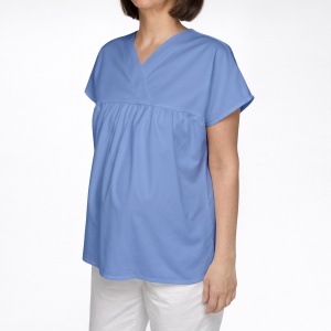 Bluza medicala Hope din poplin pentru viitoare mamici-Azur