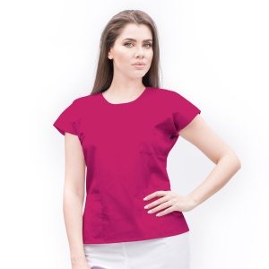 Bluza medicala SPRINT cambrata din poplin-Magenta - Img 1