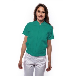 Bomber medical cu maneca scurta si bordura elastica pentru femei TRAFIC-Verde menta