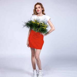 Fusta din elastan(stretch) 1 volan FRILL - Img 12