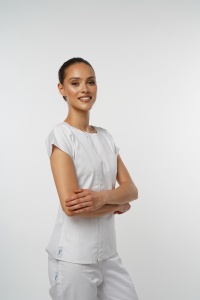 Jacheta halat cambrat cu fermoar pentru femei SPRINT-Alb - Img 4