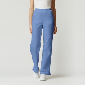 Pantaloni medicali ART din poplin evazat pentru femei-Azur