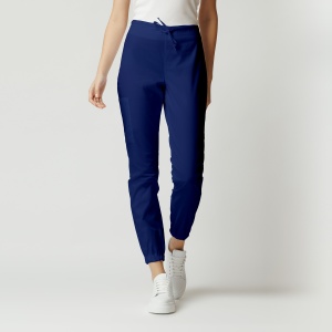 Pantaloni medicali ART jogger din poplin pentru femei-Albastru safir - Img 1