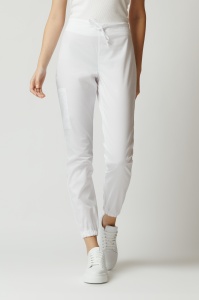 Pantaloni medicali ART jogger din stretch subtire pentru femei-Alb - Img 1