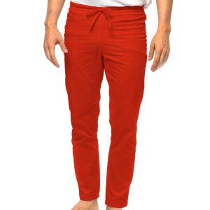 Pantaloni medicali ART stretch (cu elastan) pentru barbati-Rosu