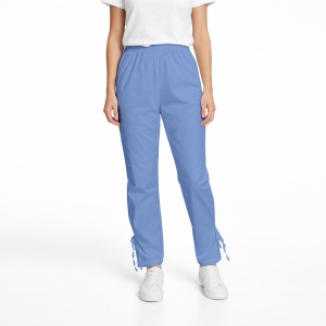 Pantaloni medicali Art Stretch cu fundă pentru femei-Azur - Img 2