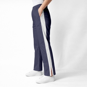 Pantaloni medicali Art stretch evazați cu contrast pentru femei-bleumarin cu alb