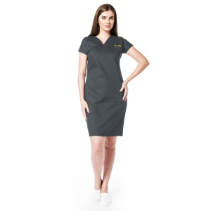 Sarafan medical din poplin personalizat ACTIVA -Gri metal