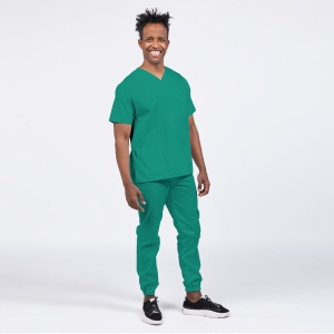 Uniforma medicala CLASS cu pantaloni jogger pentru barbati -Verde menta - Img 1