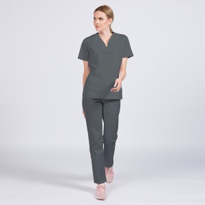 Uniforma medicala CLASS stretch (cu elastan) cu pantalon pentru femei-Gri metal - Img 1
