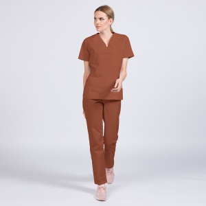 Uniforma medicala cu pantaloni pentru femei CLASS-Caramel