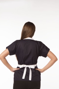 Uniformă medicală din poplin Jachetă Tara cu inserție albă și pantaloni clasici pentru femei-Turqoise - Img 2