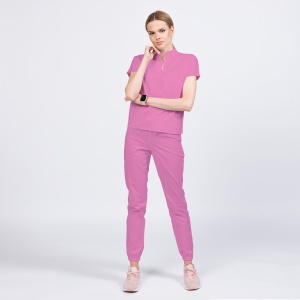 Uniforma medicala FABS cu pantalon jogger pentru femei-Fucsia