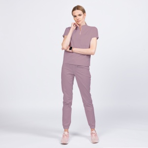 Uniforma medicala FABS cu pantalon jogger pentru femei -Roz antic - Img 1