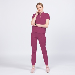 Uniforma medicala FABS stretch cu pantalon jogger pentru femei-Fructe de padure - Img 1