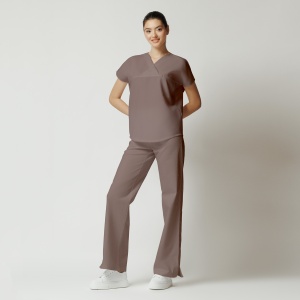 Uniformă Medicală Olimp din Microfibră pentru Femei-Mocca
