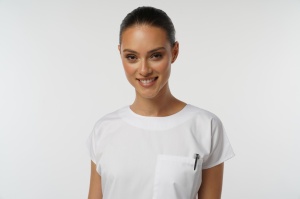 Uniforma medicala SPRINT stretch (cu elastan) cu bluza cambrata si pantalon pentru femei-Albastru nocturn - Img 7