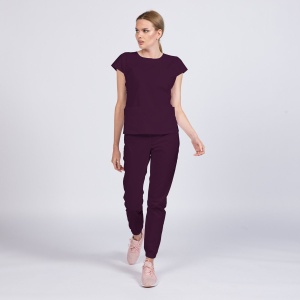 Uniforma medicala SPRINT stretch cu pantalon jogger pentru femei-Tangerine - Img 1