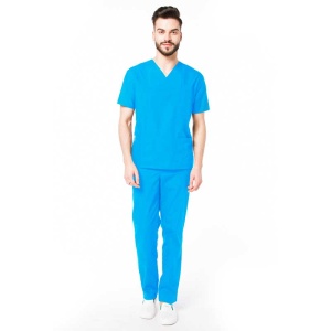 Uniforma medicala stretch CLASS (cu elastan) cu pantaloni pentru barbati -Turqoise