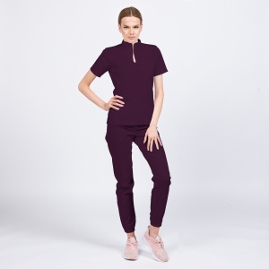 Uniforma medicala stretch cu pantaloni jogger pentru femei STIL -Tangerine - Img 1