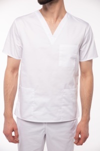Uniforma medicala stretch KULT (cu elastan) cu pantaloni pentru barbati -Albastru nocturn - Img 2