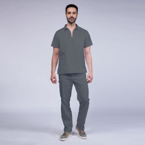 Uniforma medicala stretch TREND (cu elastan) cu pantaloni pentru barbati -Gri