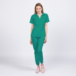 Uniforma medicala TREND cu pantaloni jogger pentru femei-Verde menta