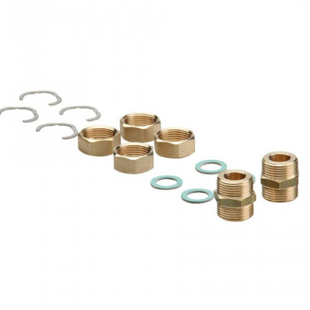 Set conectare pentru țevi flexibile din oțel inoxidabil 3/4” (DN16)