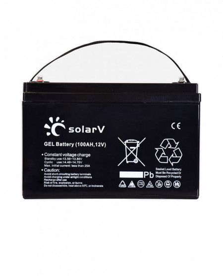 Baterie (acumulator) GEL SolarV 100Ah, 12V, C10 deep cycle