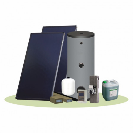 Pachet solar (kit) complet apă caldă menajeră pentru 4-6 persoane (PF Confort Plus)