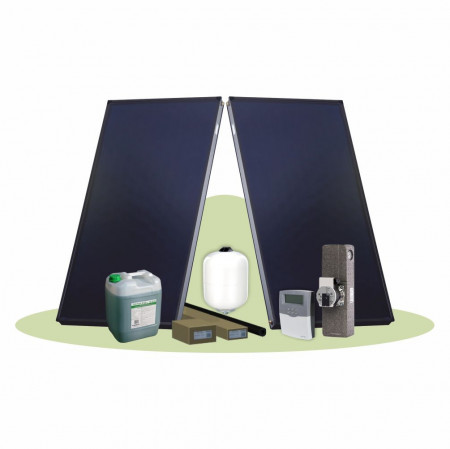 Pachet solar (kit) apă caldă menajeră pentru 4-6 persoane, fără boiler (PF Confort fără boiler)