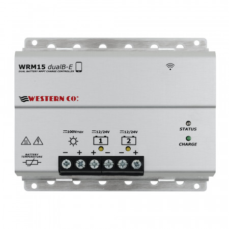 Controler solar profesional MPPT WRM15 dualB-E 100V, 15Ah, 12/24V Li-Ion (dual battery)