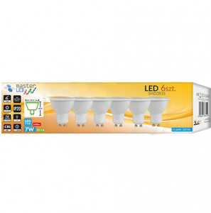 Bec LED GU10 vita 2700K 7W SMD 2835 6 BUC